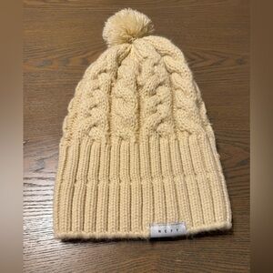 Neff Unisex Adult Kaycee Beanie OSFA Ivory Pom Pom Cable Knit